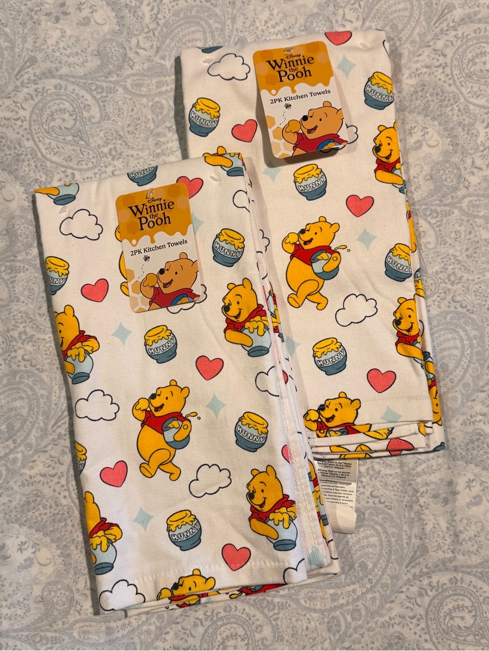 Disney Winnie the Pooh 100% Cotton Kitchen Towels set of 4